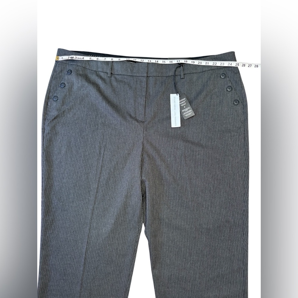 Penningtons, Pinstripe Dress Pants – Slightly Curvy Fit, Plus Size 28W, Gray - Picture 5 of 10